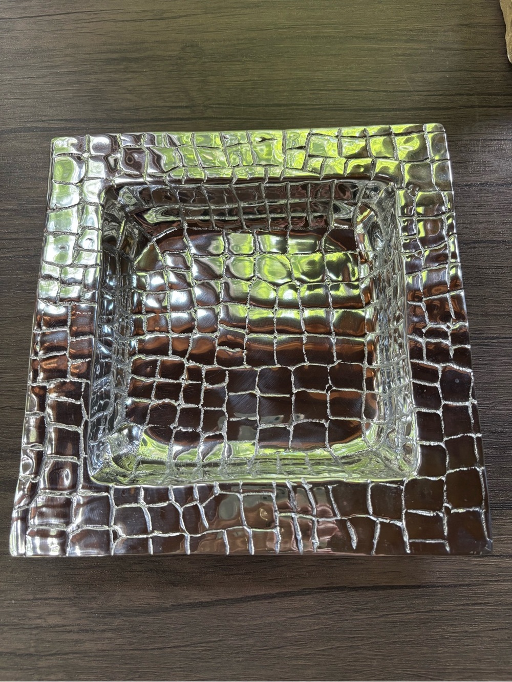 Beatriz Ball - Crocodile 6285 Square Cocktail  Napkin Holder New with Tags Linen